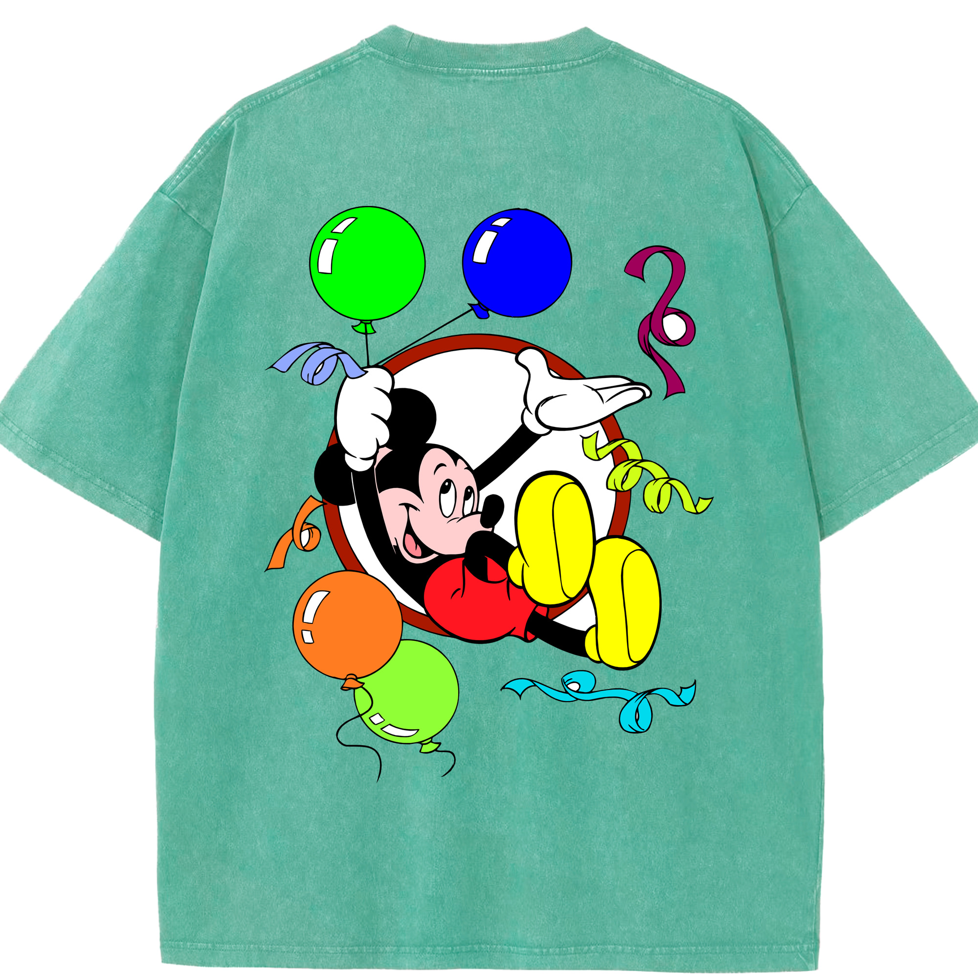 （画像用） ミッキーマウス Mickey Mouse 綿100% ヴィンテージ風 半袖Tシャツ（背面プリント）